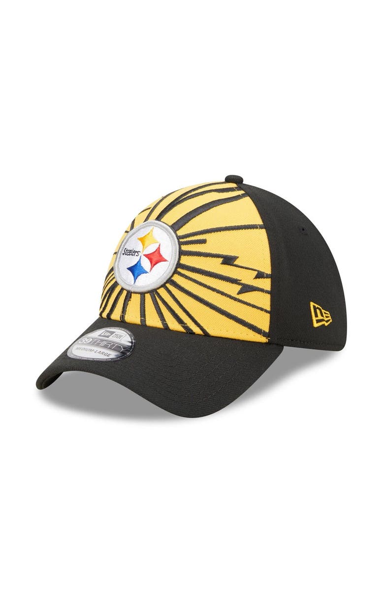 New Era Men's New Era Gold/Black Pittsburgh Steelers Shattered 39THIRTY Flex Hat, Main, color, 