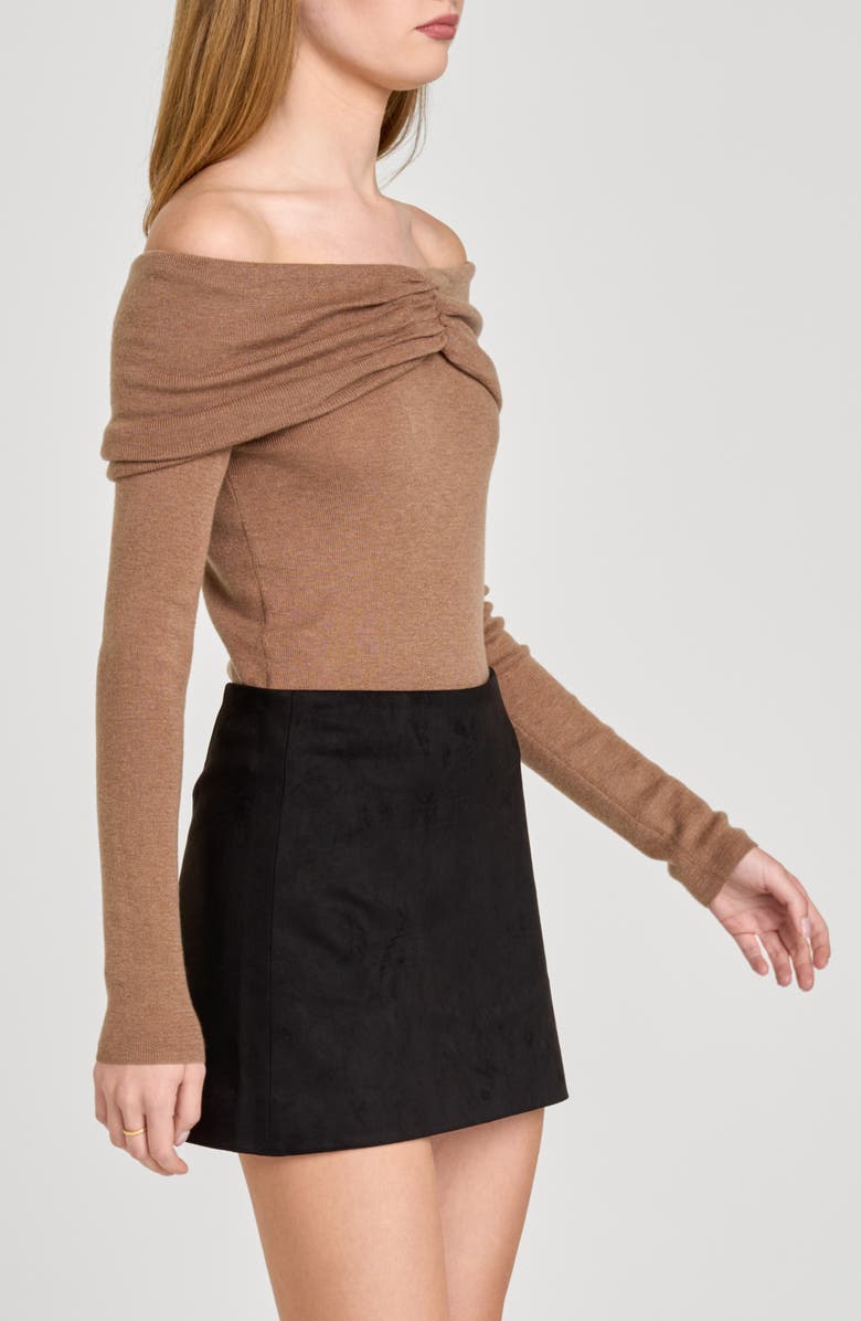 WAYF Alice Off the Shoulder Sweater, Alternate, color, Mocha