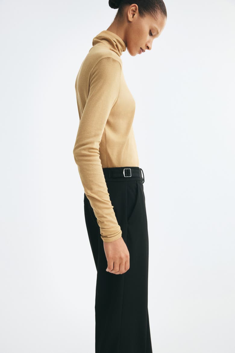 Straight-Leg Twill Pants, Alternate, color, Black