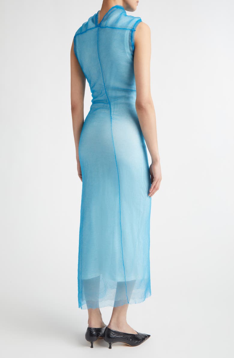 Jil Sander Double Layer Draped Organza Dress, Alternate, color, Summer Lake