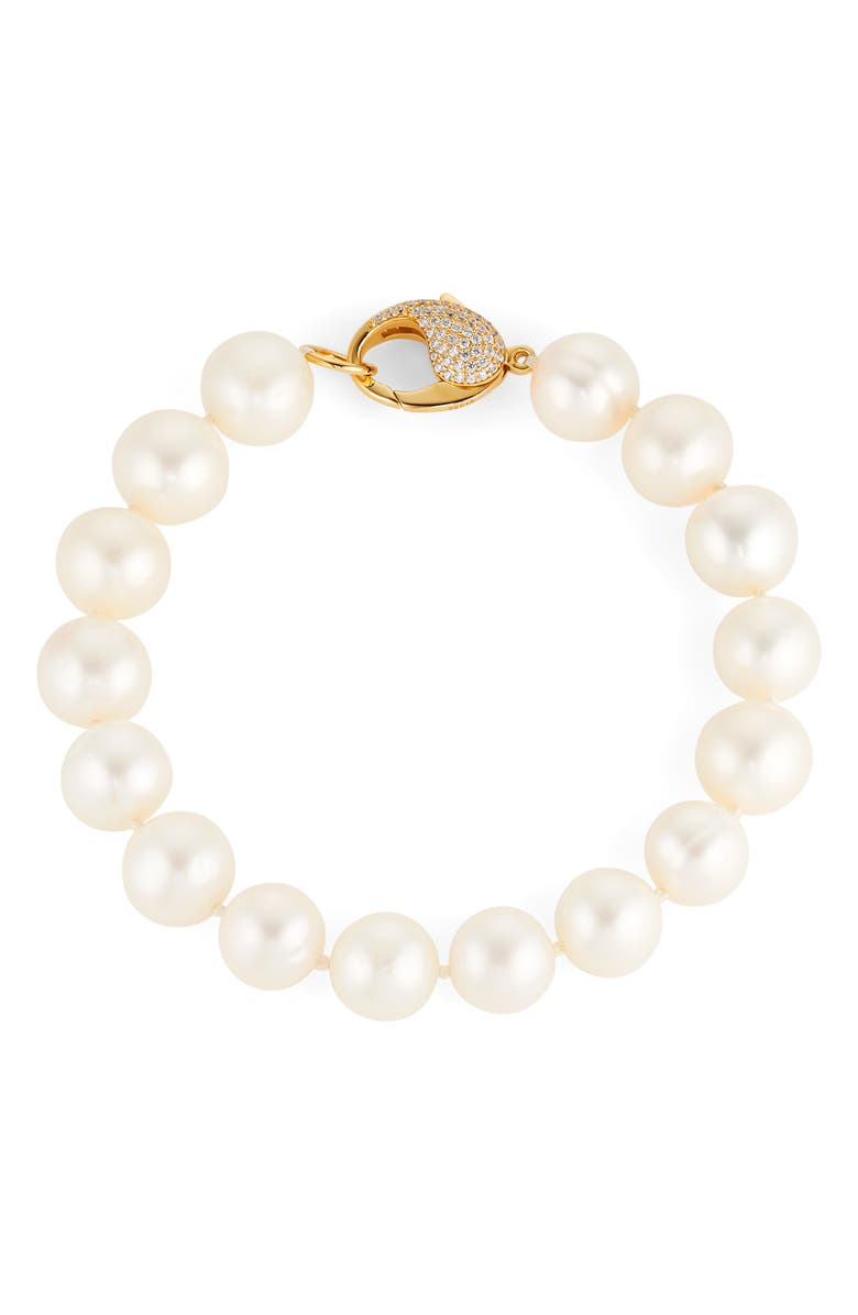 Nadri Freshwater Pearl Bracelet, Main, color, Gold/ Pearl