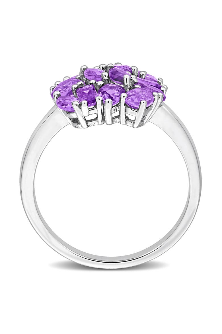 Amethyst Cluster Cocktail Ring Sterling Silver, Alternate, color, Amethyst