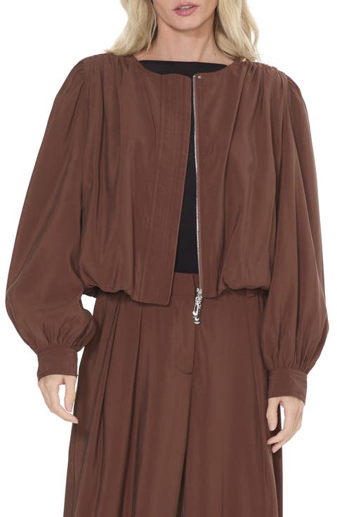 Donna Balloon Sleeve Bomber Jacket