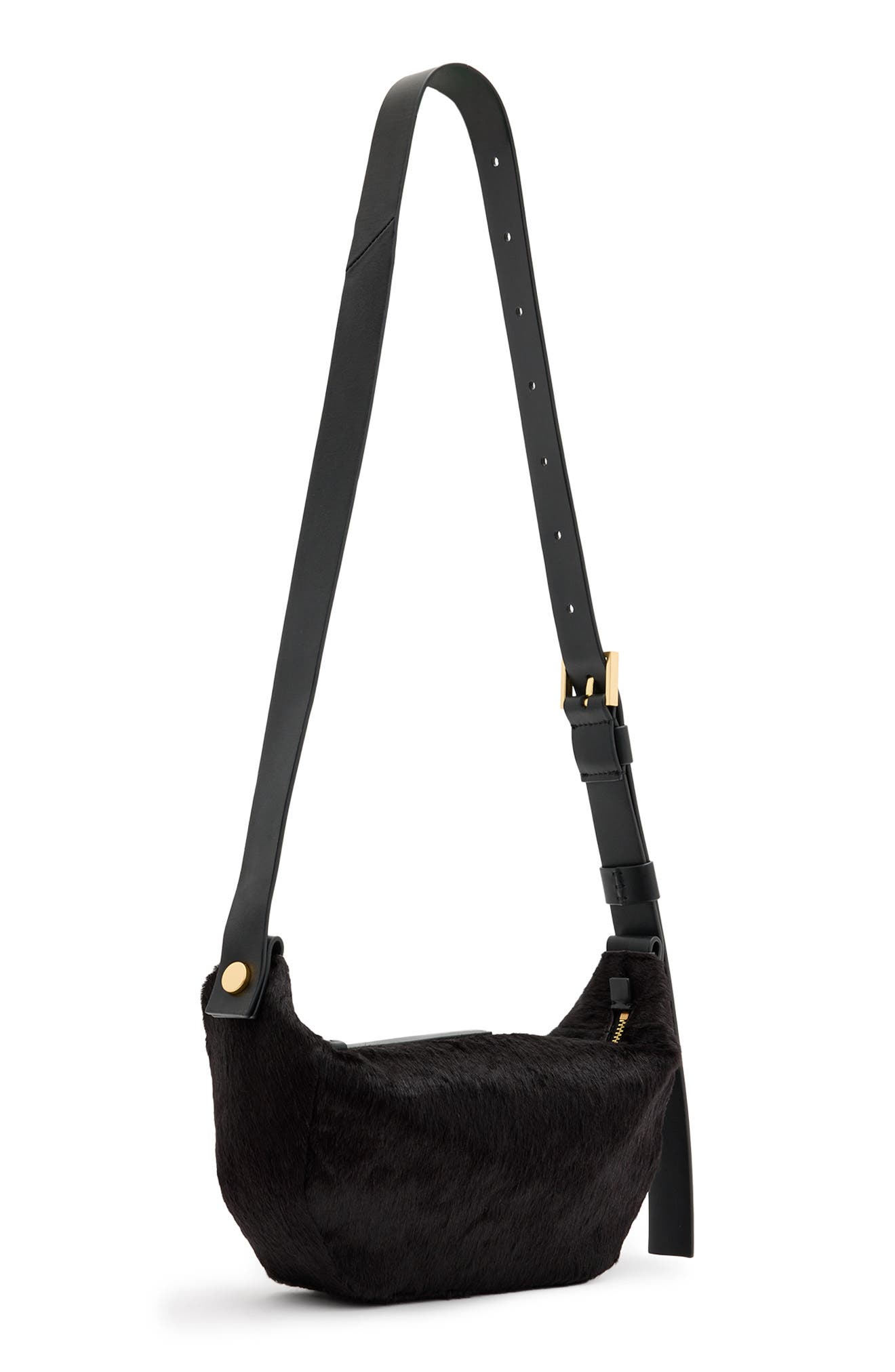 AllSaints Madea Luxury Genuine Calf Hair Crossbody Bag, Alternate, color, 