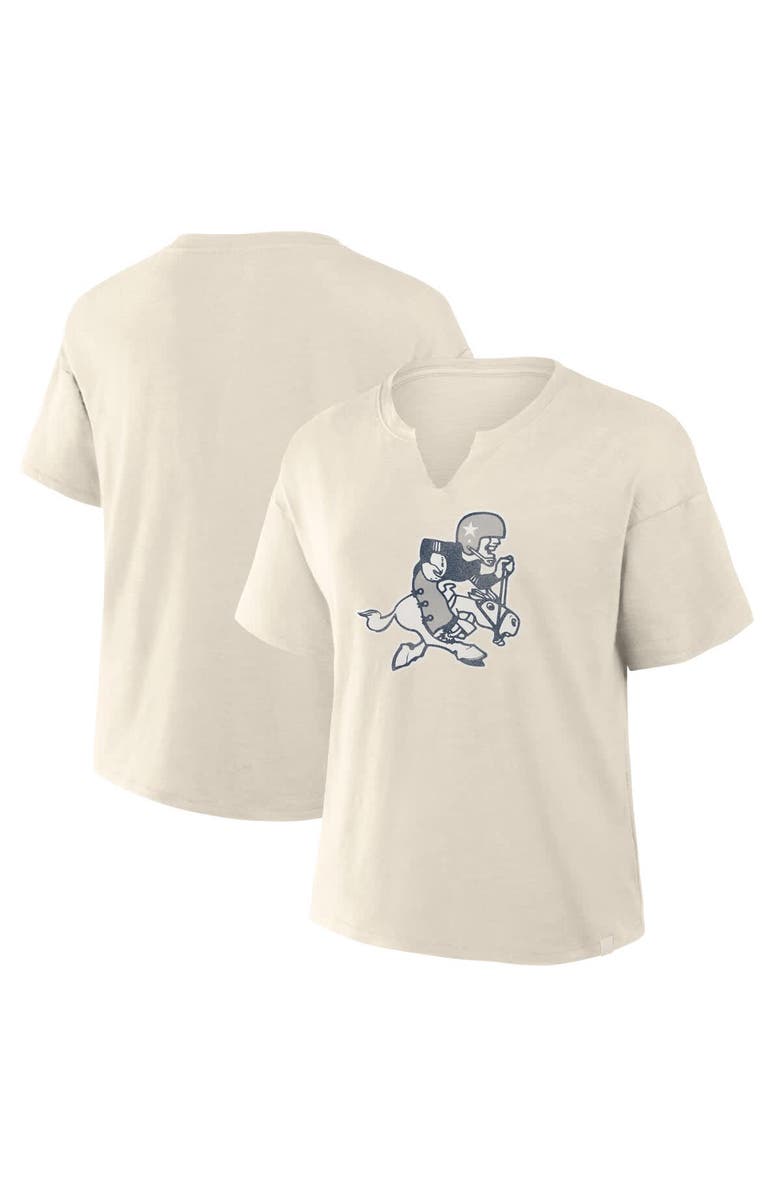 FANATICS Women's Fanatics Cream Dallas Cowboys Trick Play Slub Boxy T-Shirt, Main, color, Cream