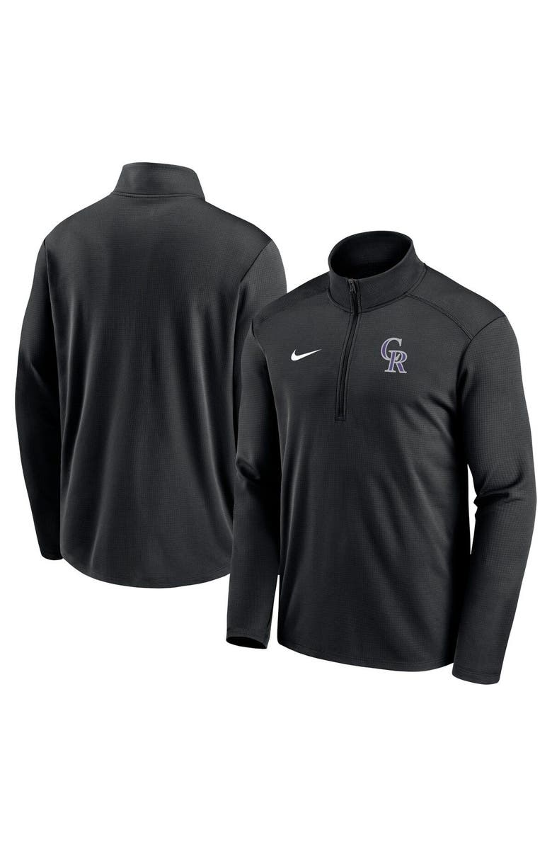 Nike Men's Nike Black Colorado Rockies Agility Pacer Lightweight Performance Half-Zip Top, Main, color, Black