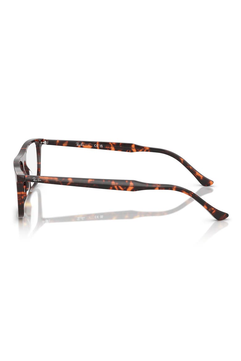 53mm Rectangular Optical Glasses, Alternate, color, RED HAVANA