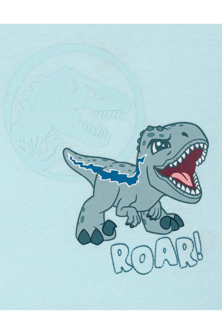 Jurassic Park Bodysuit and Hat Set, Alternate, color, Beta Light Blue