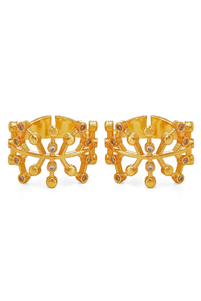 AURO DOUBLE RING, Alternate, color, Gold Plated