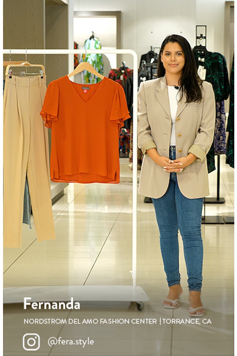 V-Neck Tulip Sleeve Chiffon Top video