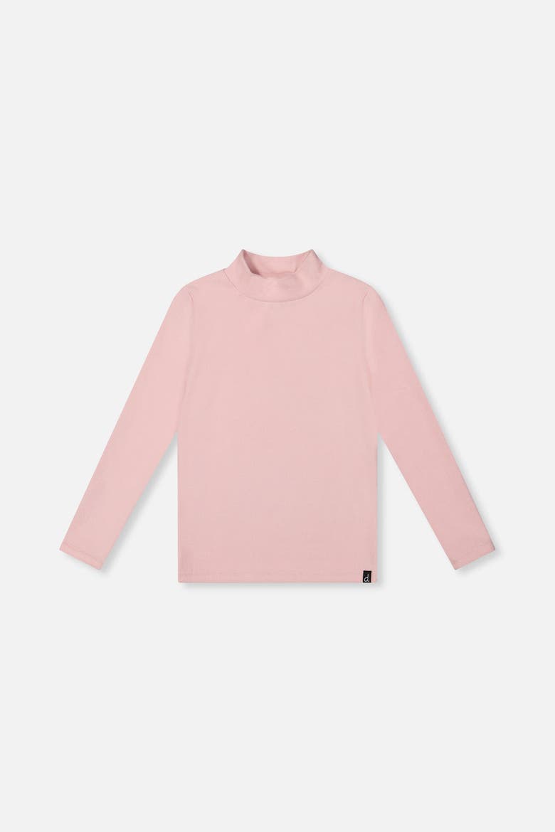 Ribbed Mock Neck Long Sleeve Top, Main, color, Pale Dusty Pink