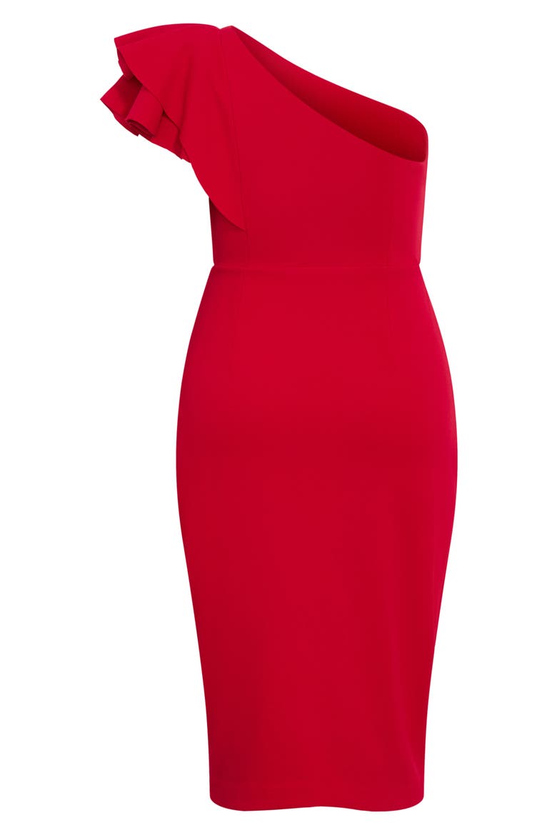 Milani One-Shoulder Cocktail Dress, Alternate, color, LOVE RED