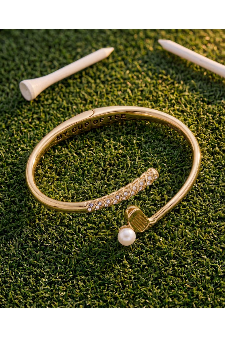 Golf Club 'My Cup of Tee' Bypass Cuff Bracelet, Alternate, color, Gold