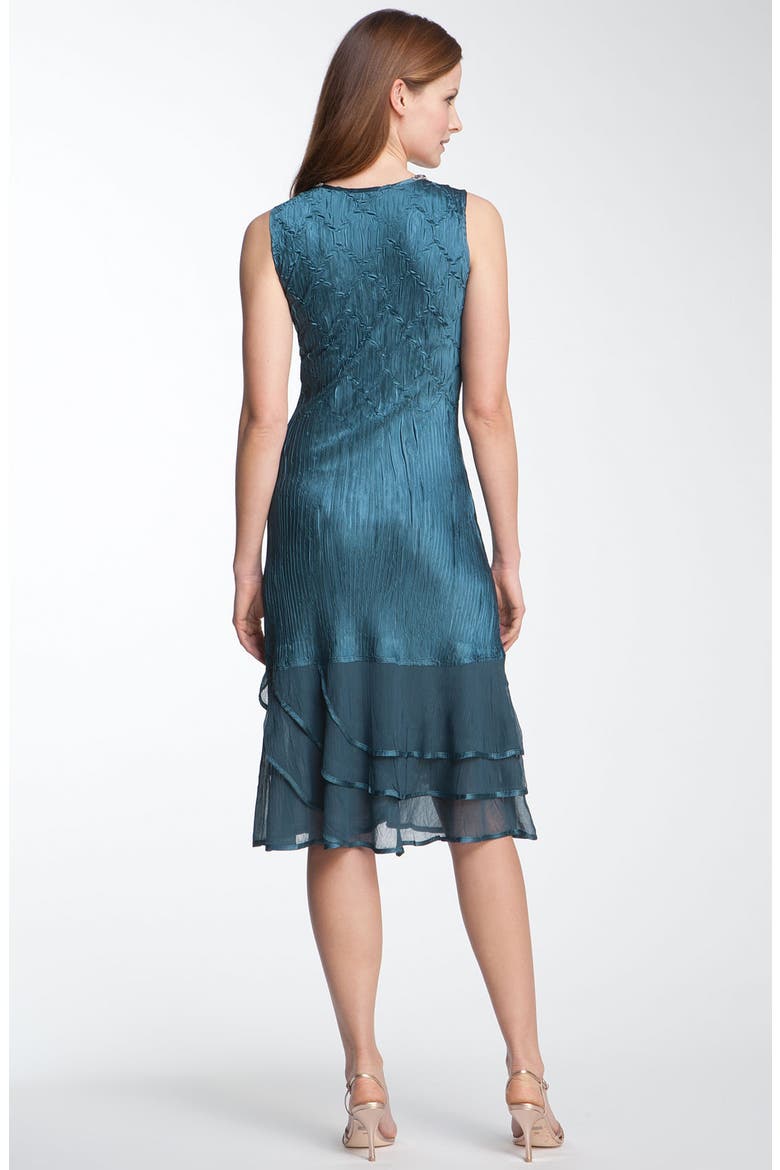 Beaded Charmeuse & Chiffon Dress with Jacket, Alternate, color, MEDITERRANEAN