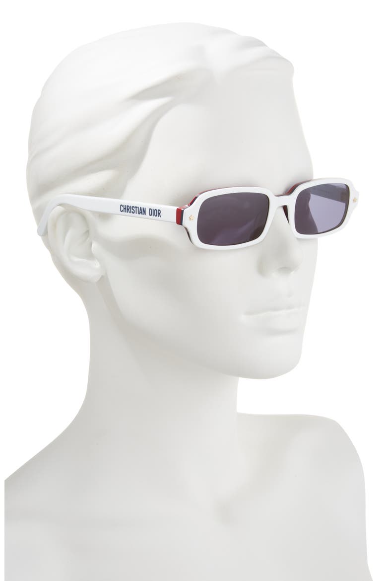 'DiorPacific S3I Rectangular Sunglasses, Alternate, color, WHITE/ OTHER / BLUE