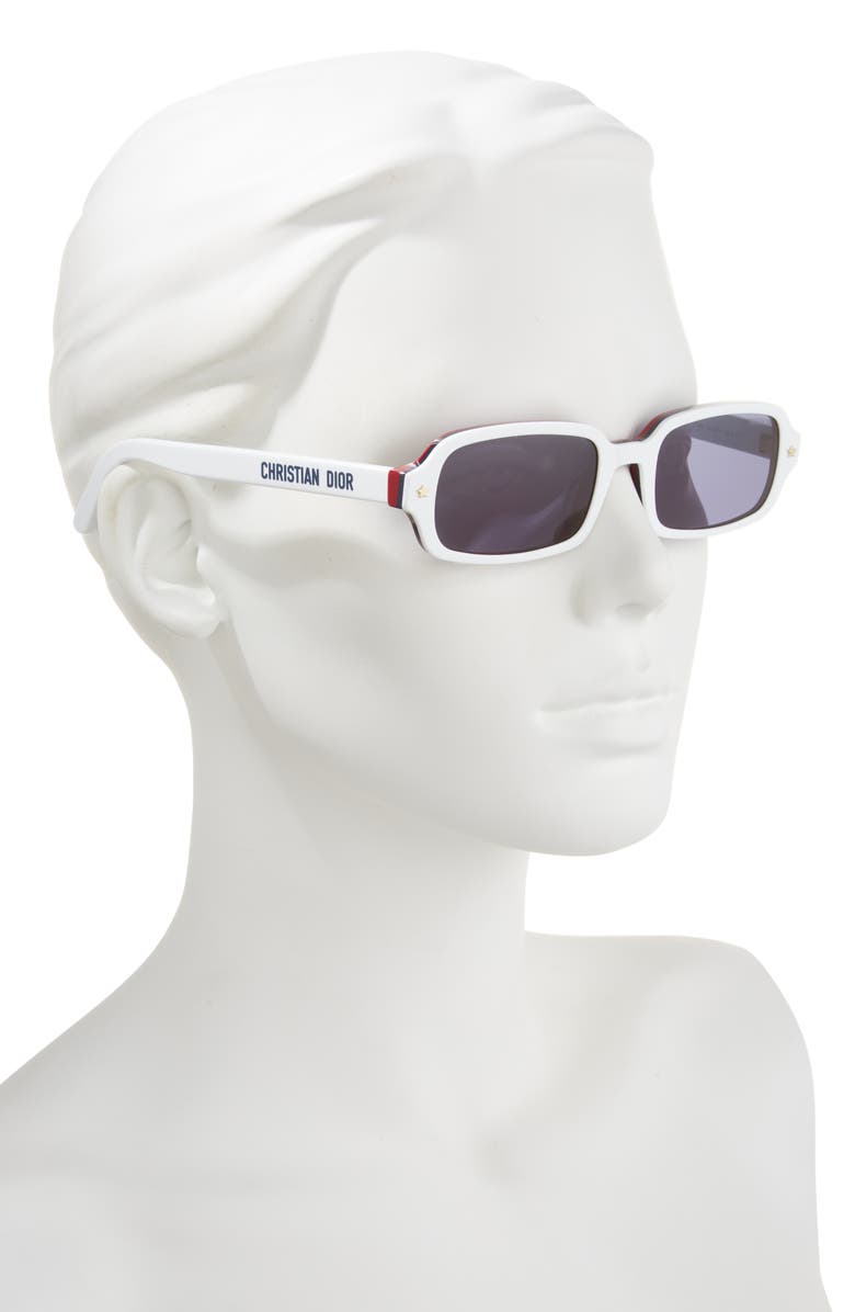 DIOR 'DiorPacific S3I Rectangular Sunglasses, Alternate, color, White/ Other / Blue