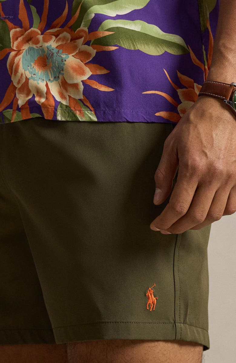 Polo Ralph Lauren Traveler Classic Swim Trunks, Alternate, color, Canopy Olive