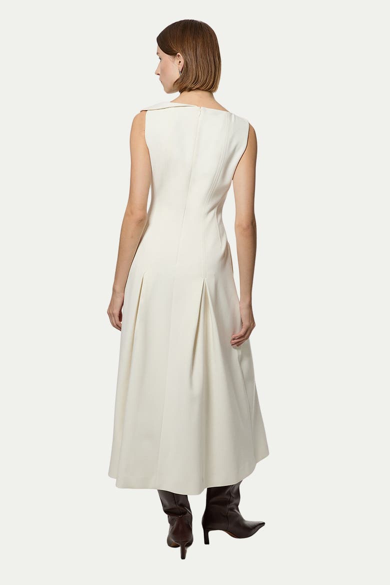 Asymmetric Neck Tailored Dress, Alternate, color, Ivory