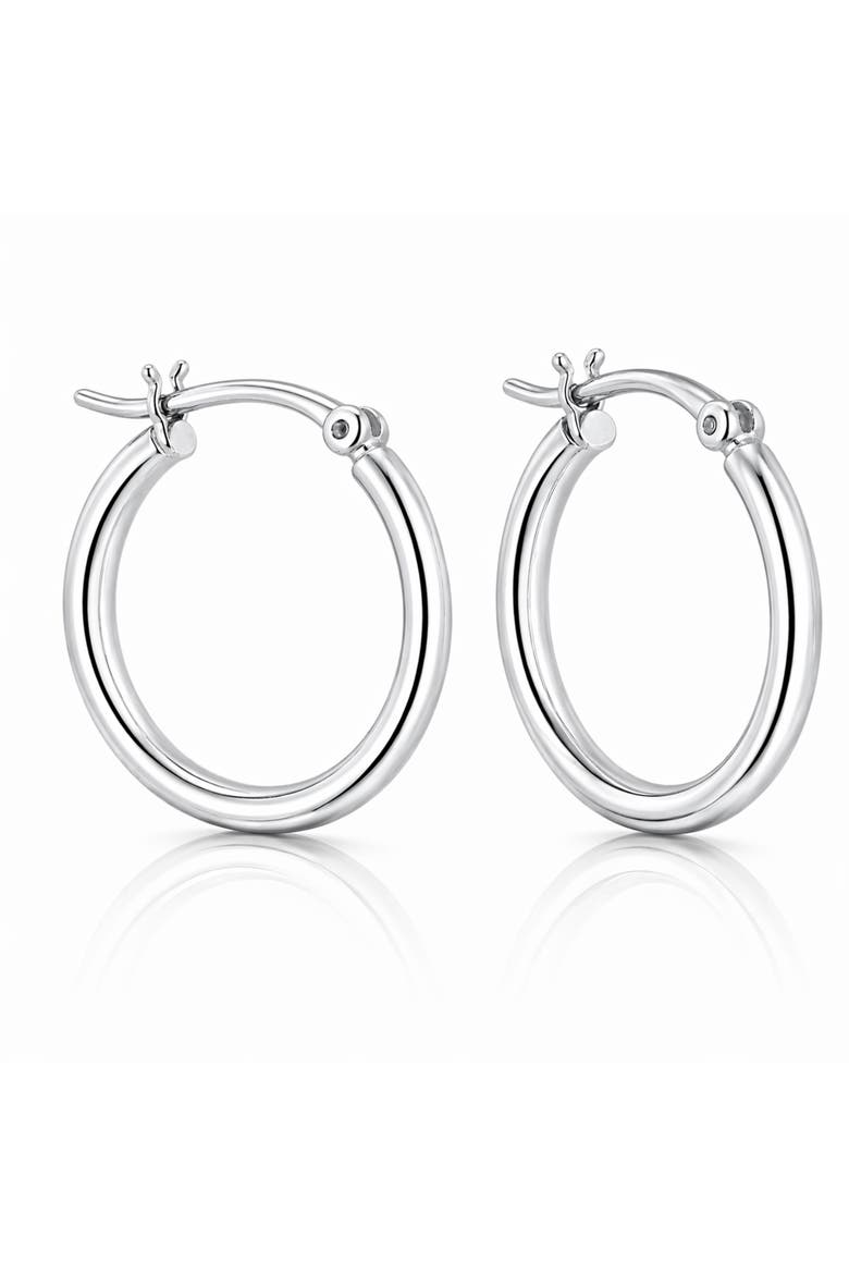Sterling Silver Classic Hoops, Main, color, Silver
