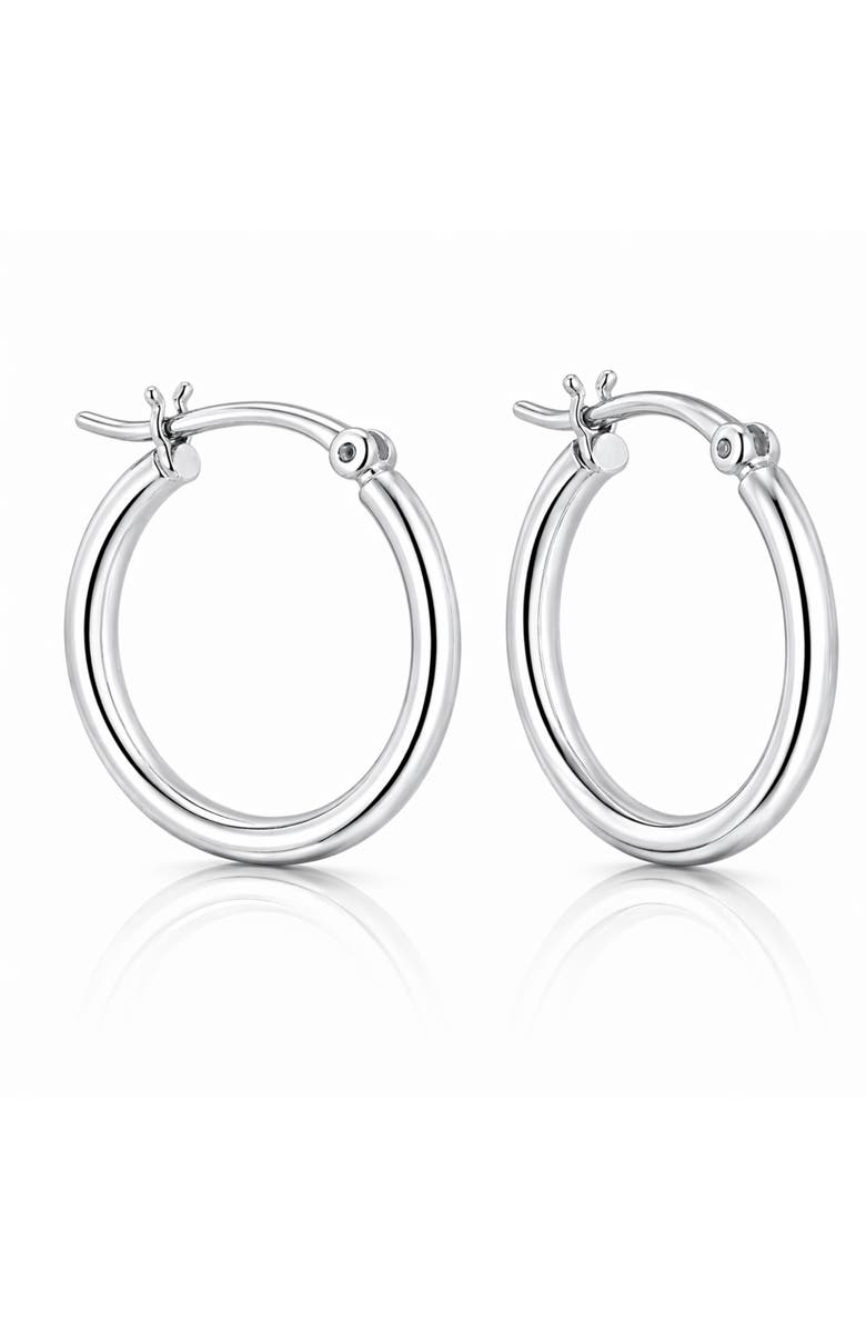 Donatello Gian Sterling Silver Classic Hoops, Main, color, Silver