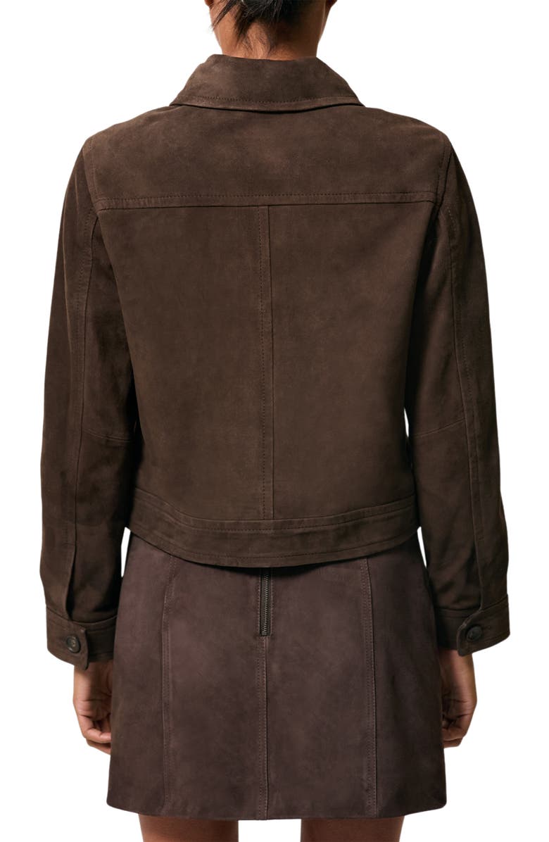Reiss Hanson Suede Jacket, Alternate, color, Chocolate Brown