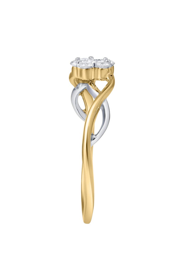Petalina 0.25 Ct Natural Diamond Floral 10K Gold Ring, Alternate, color, 10K Yellow Gold