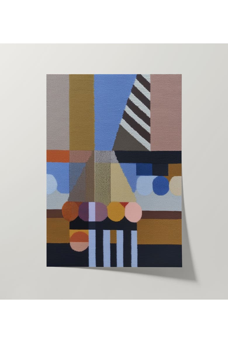 Woven Perspectives No. 05 Geometric Abstract Art Print, Main, color, White Frame - 30x40