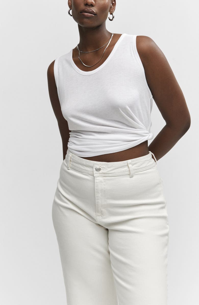 MANGO High Waist Wide Leg Culotte Jeans, Alternate, color,