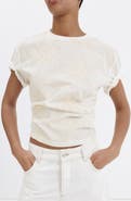 MANGO Floral Embroidered Cotton T-Shirt