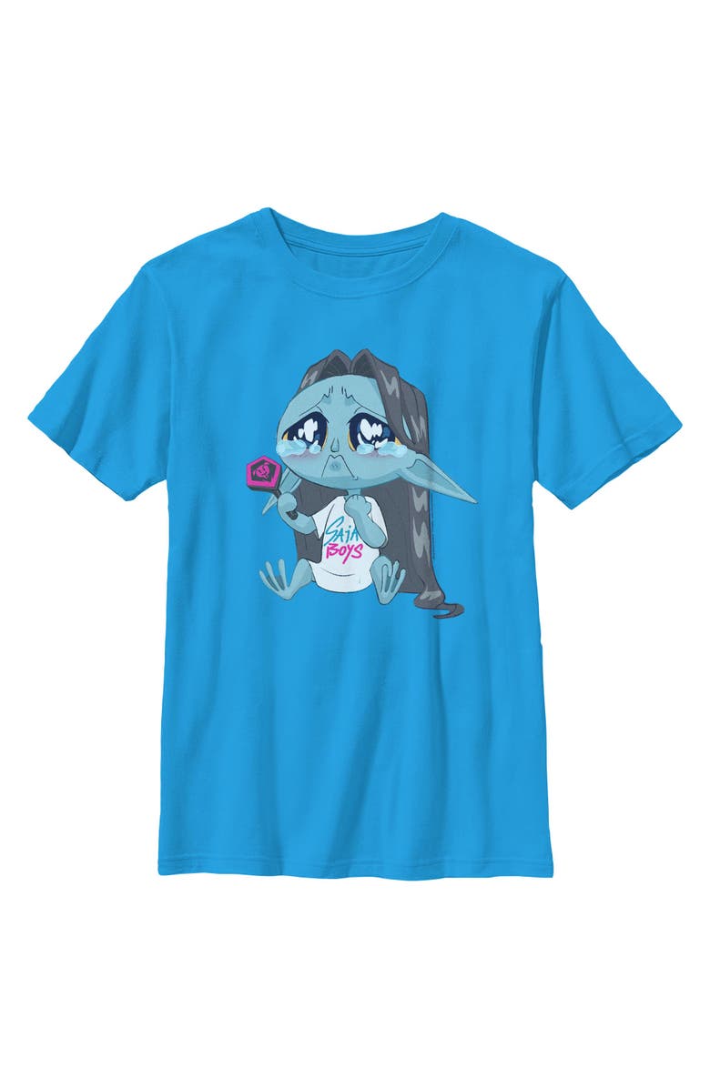 KPop Demon Hunters Boy's KPop Demon Hunters Chibi Crying Fan Graphic T-Shirt, Main, color, Sapphire