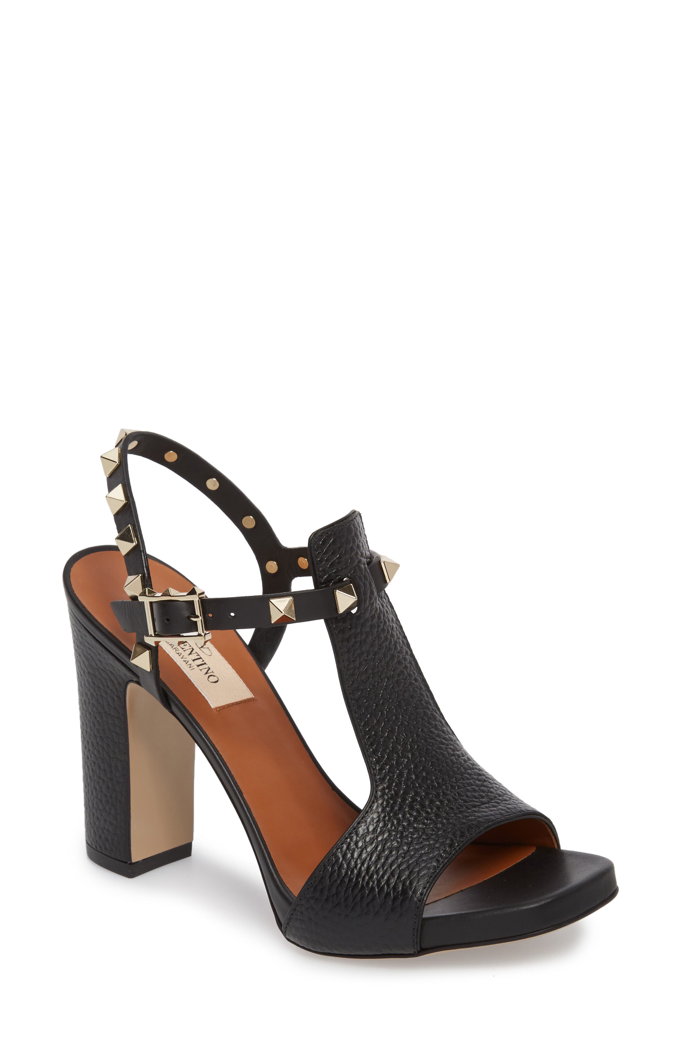 Valentino Garavani Rockstud T-Strap Sandal, Main, color, 