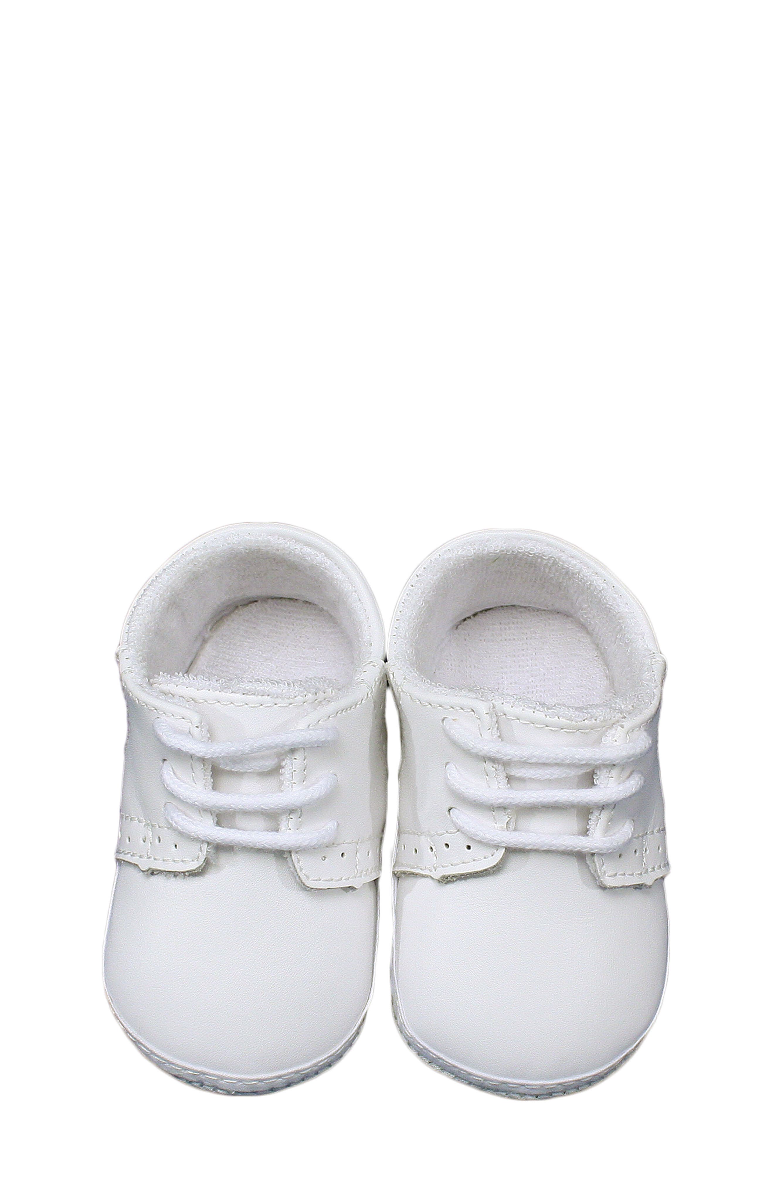 Little Things Mean a Lot Leather Crib Shoe, Main, color, White