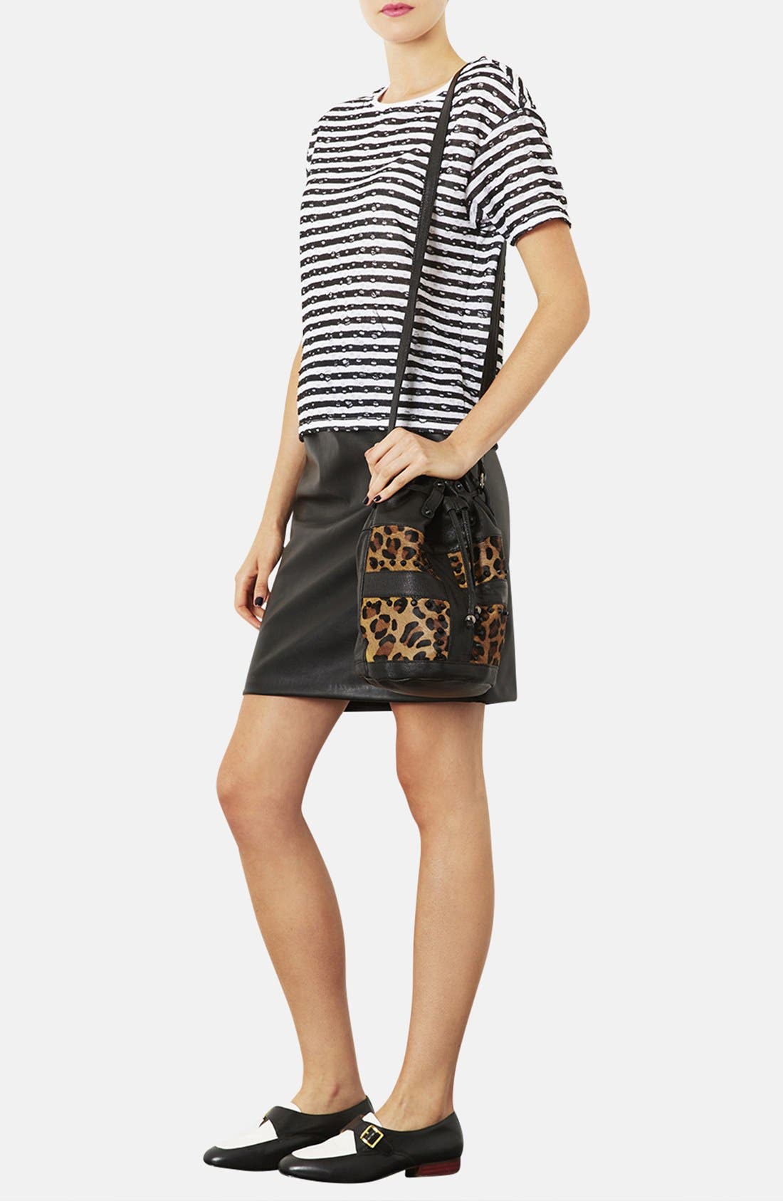Leopard Print Crossbody Bag, Alternate, color, BROWN