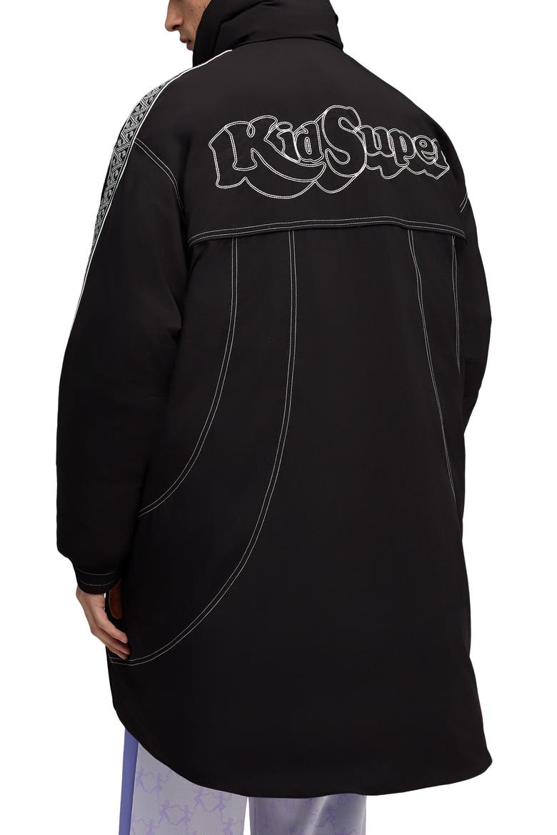x KidSuper Long Hooded Nylon Puffern Jacket, Alternate, color, PUMA BLACK