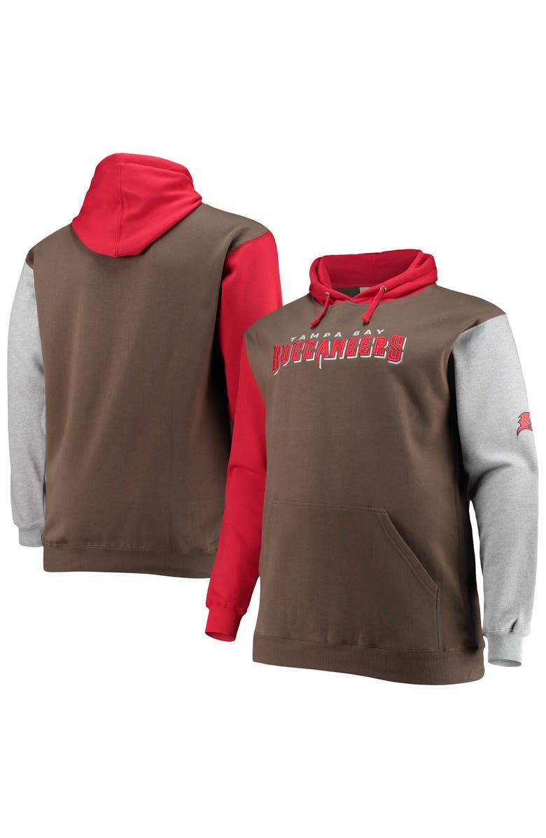 PROFILE Men's Red/Black Tampa Bay Buccaneers Big & Tall Pullover Hoodie, Main, color, Red