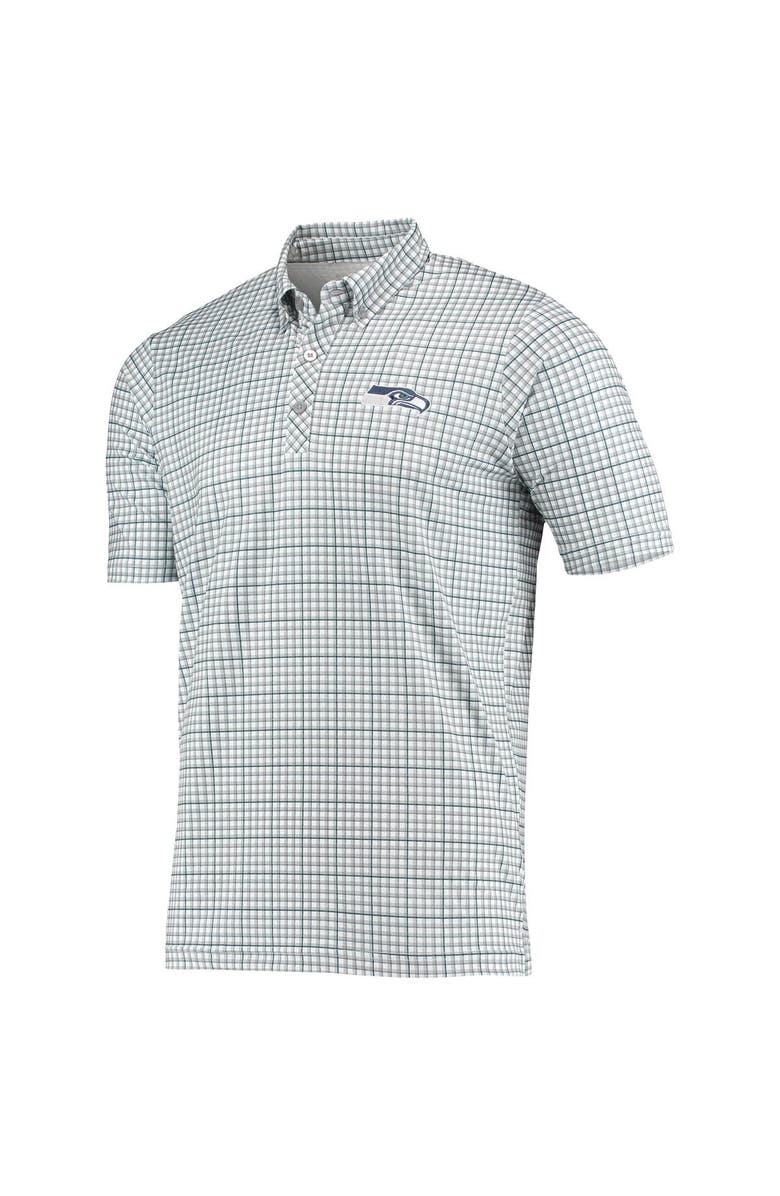 ANTIGUA Men's Antigua Gray/Navy Seattle Seahawks Deliver Button-Down Polo, Alternate, color, White