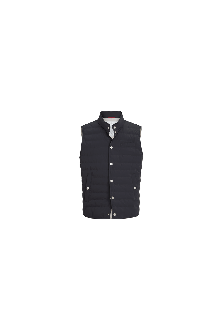 Bonded taffeta lightweight down vest, Alternate, color, Navy Blue