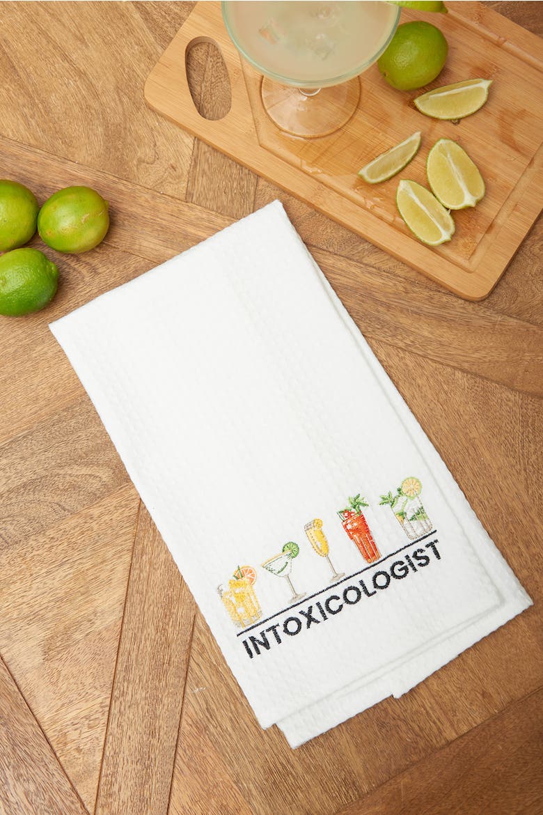 "Intoxicologist" Waffle Weave Dishtowel, Alternate, color, Orange