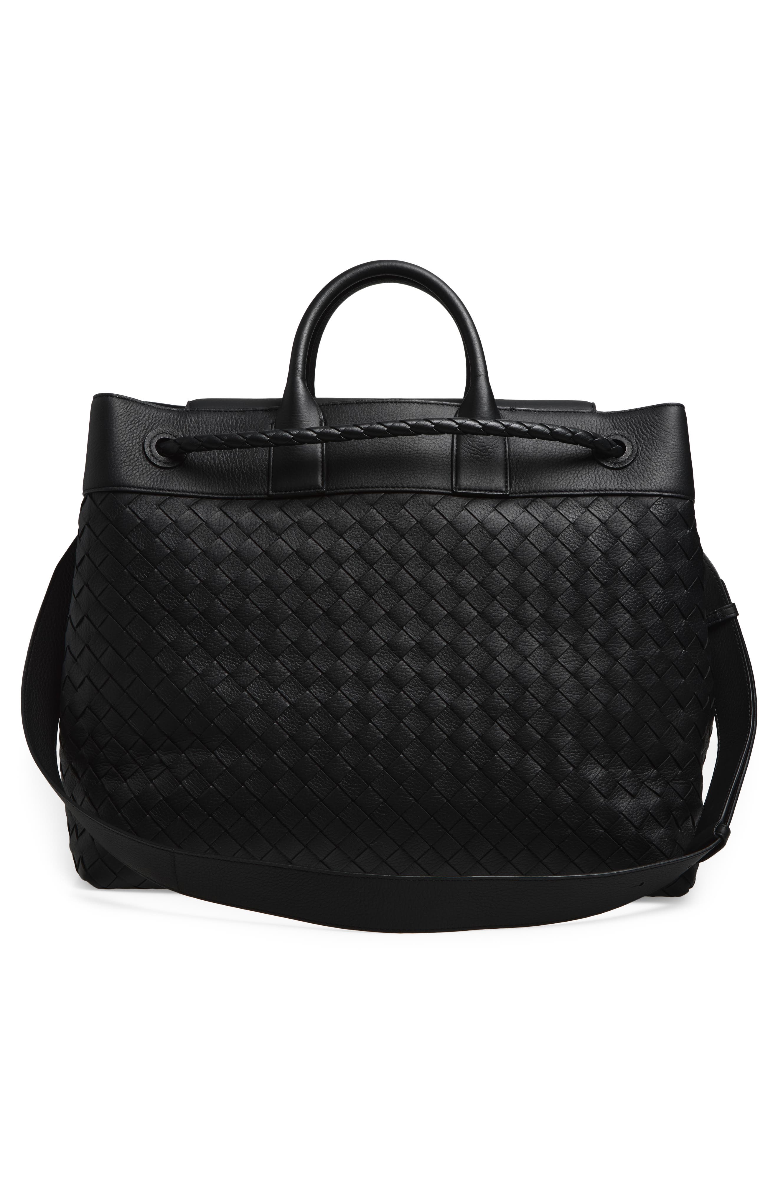 Bottega Veneta Andiamo Voyager Intrecciato Tote, Alternate, color, 8966 Black-Nero Opaco