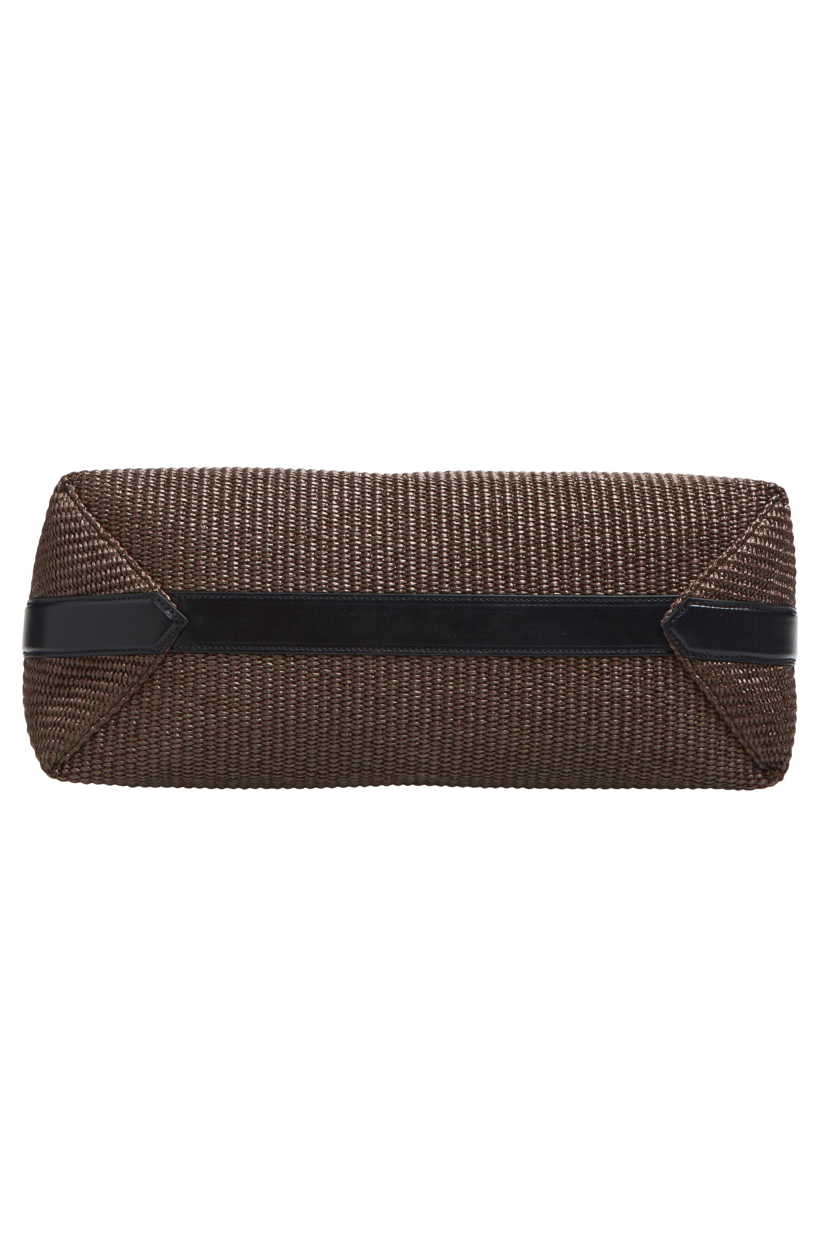 Dries Van Noten Bombe Woven Raffia Tote Bag, Alternate, color, Dark Brown