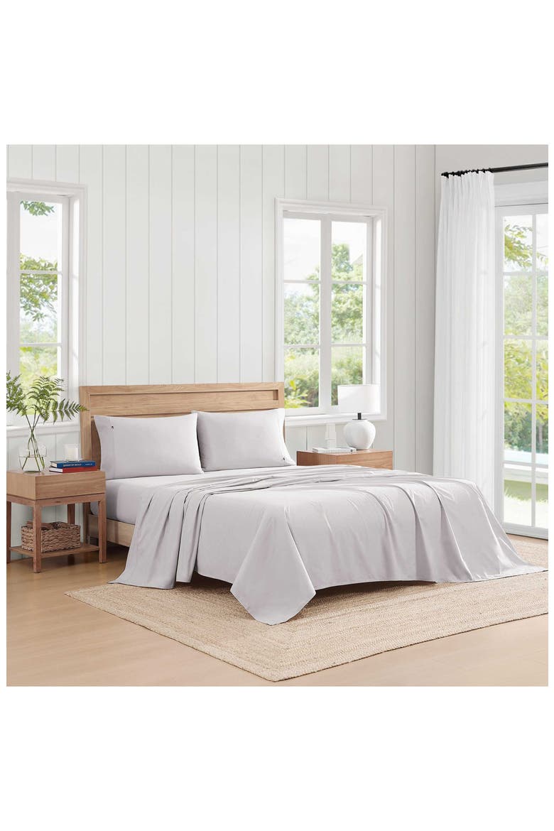 Cotton Percale Sheet Set, Alternate, color, GREY
