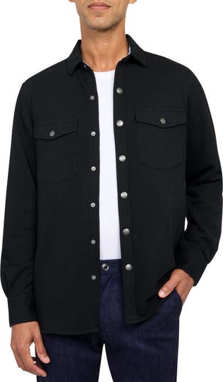 Solid Waffle Knit Shirt Jacket