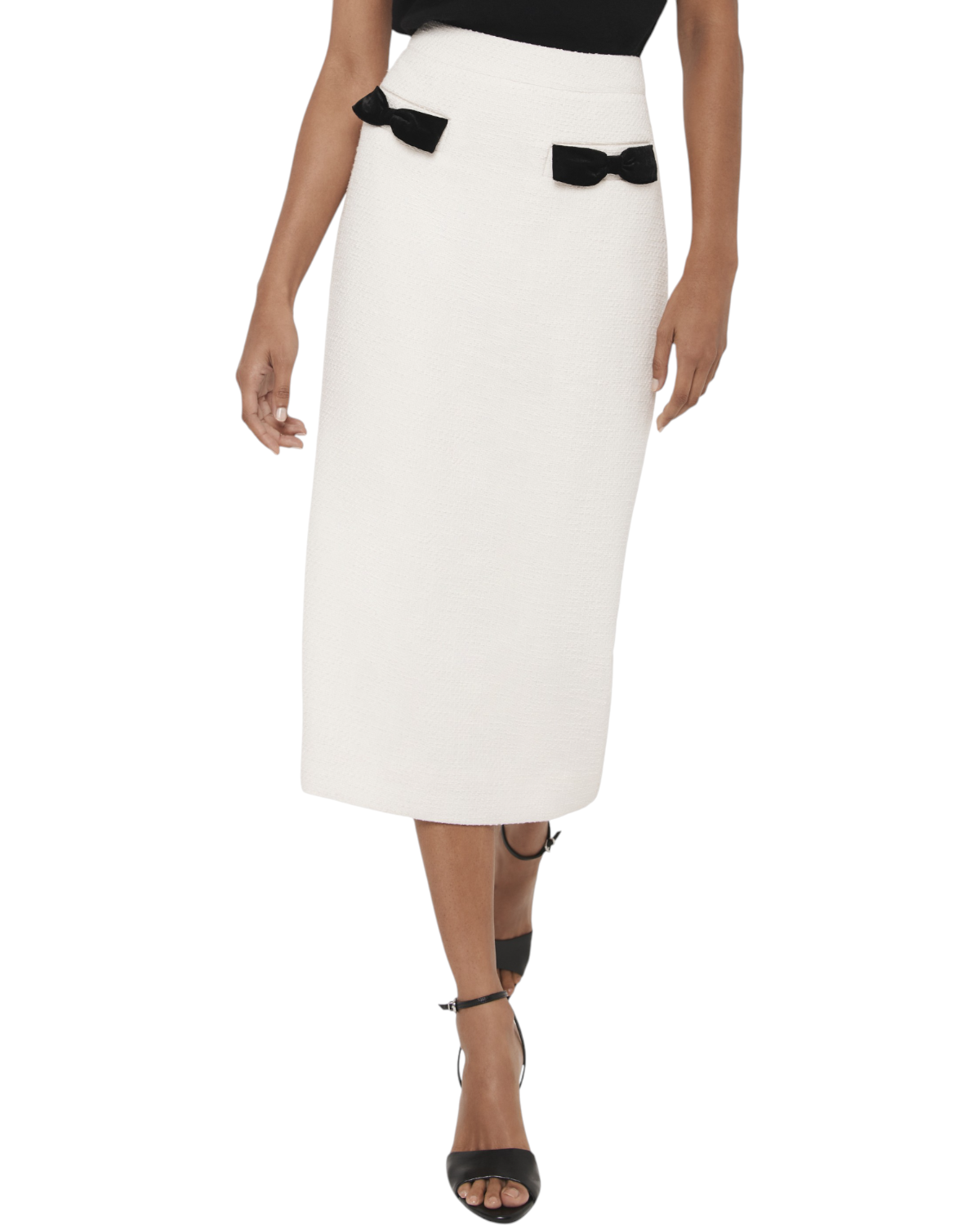 Boucle Bow Midi Skirt