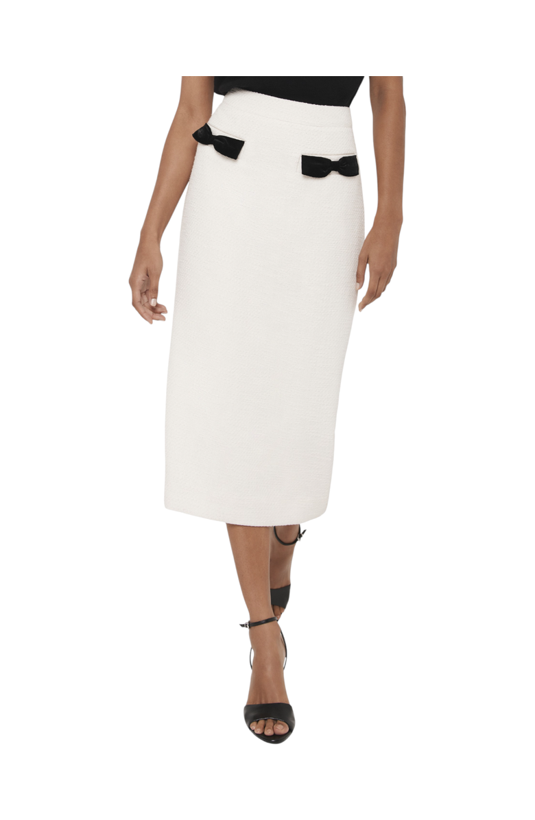 MINT VELVET Boucle Bow Midi Skirt, Main, color, Cream