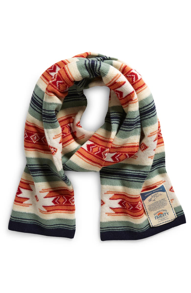 Faherty x Doug Good Feather Star Nation Wool Blend Scarf, Main, color, 