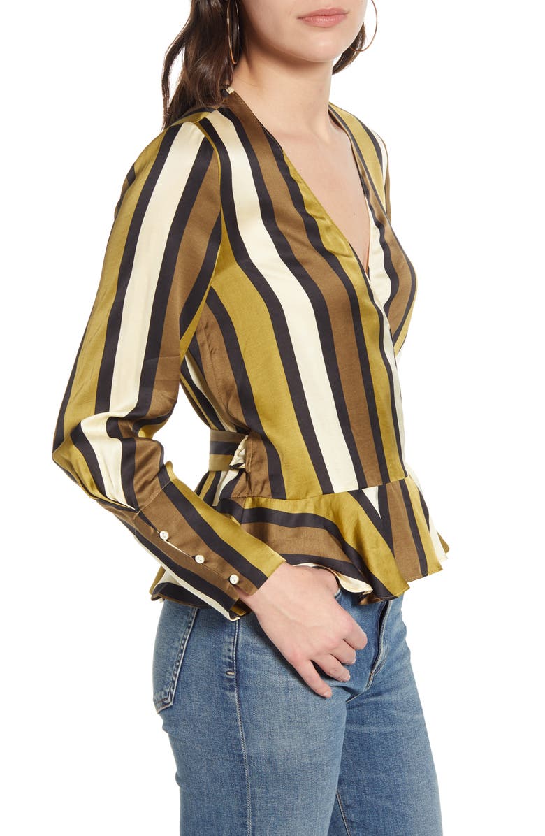 Scotch & Soda Stripe Wrap Top, Alternate, color, 