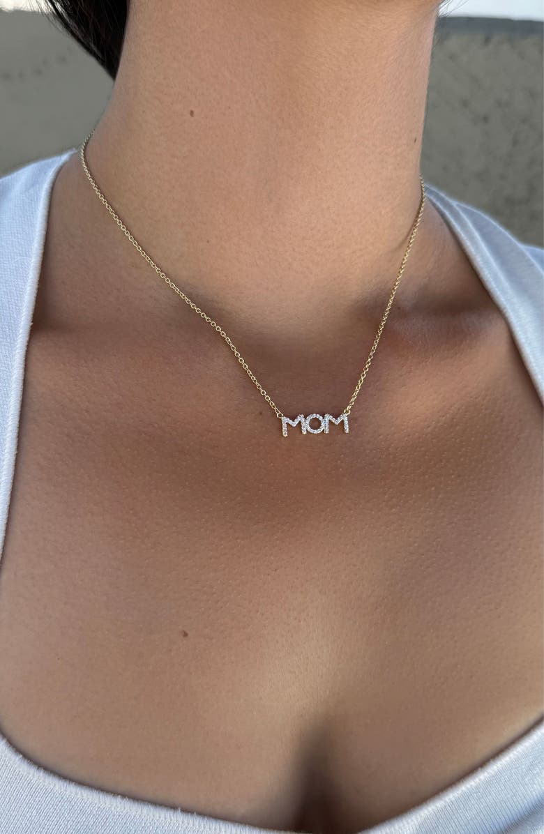 Adornia Cubic Zirconia Mom Necklace, Alternate, color, Gold