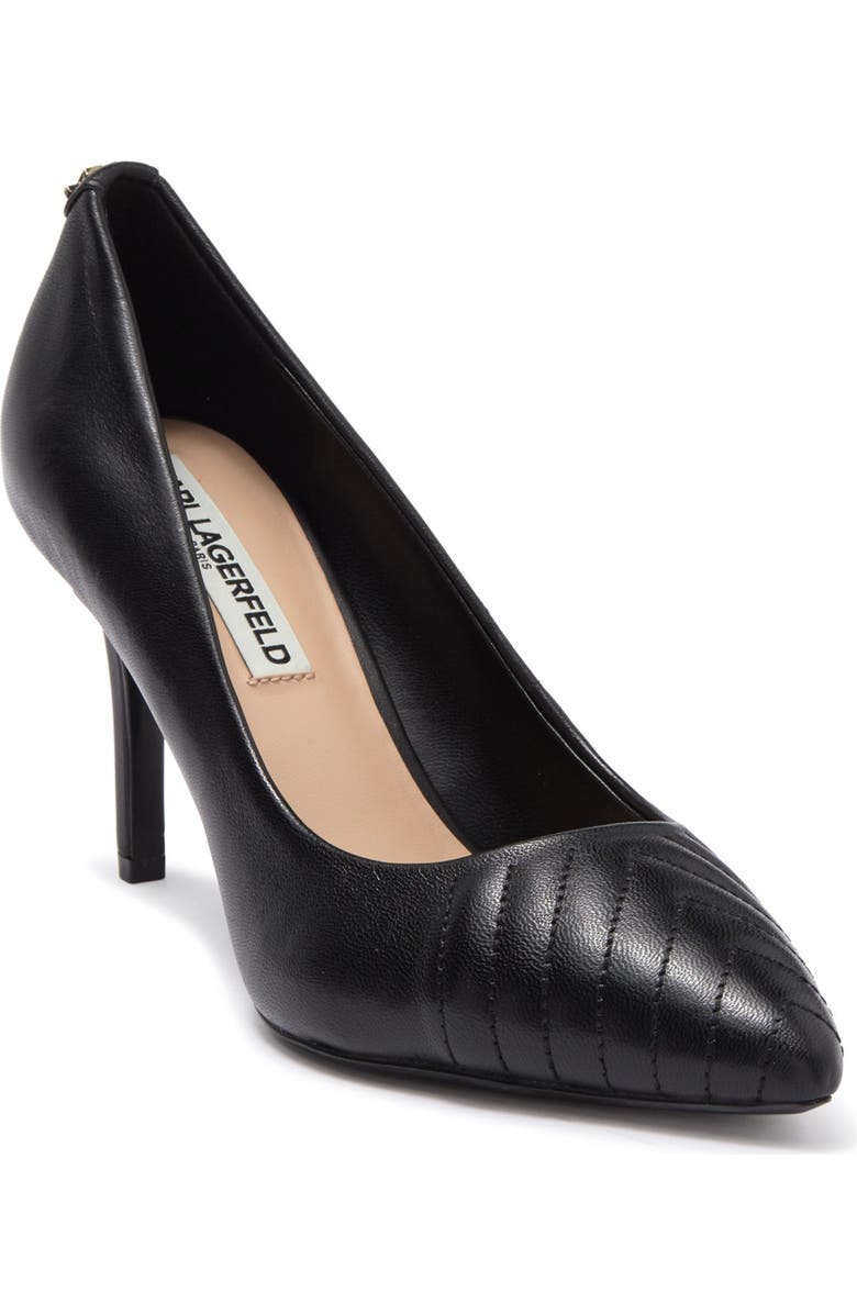 KARL LAGERFELD PARIS Roulle Quilted Pointed Toe Pump, Main, color,