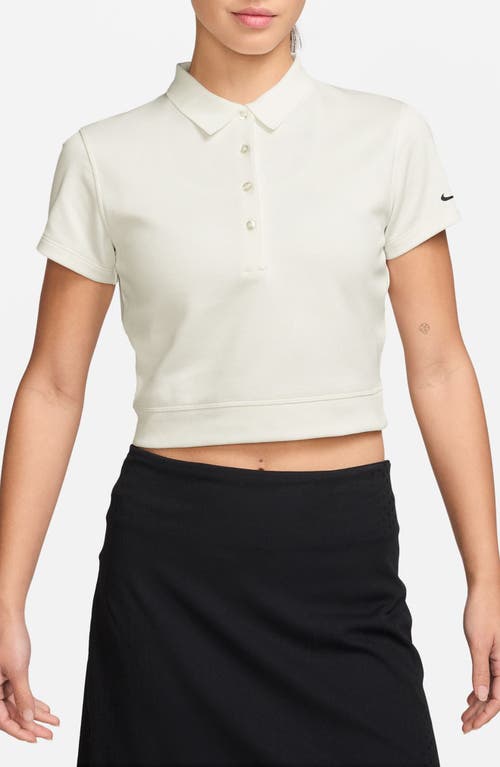 Nike Crop Cotton Blend Golf Polo In White