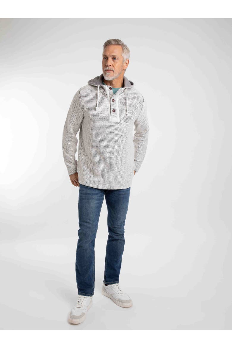 Bakersfield Button Neck Hooded Fleece, Alternate, color, Ecru